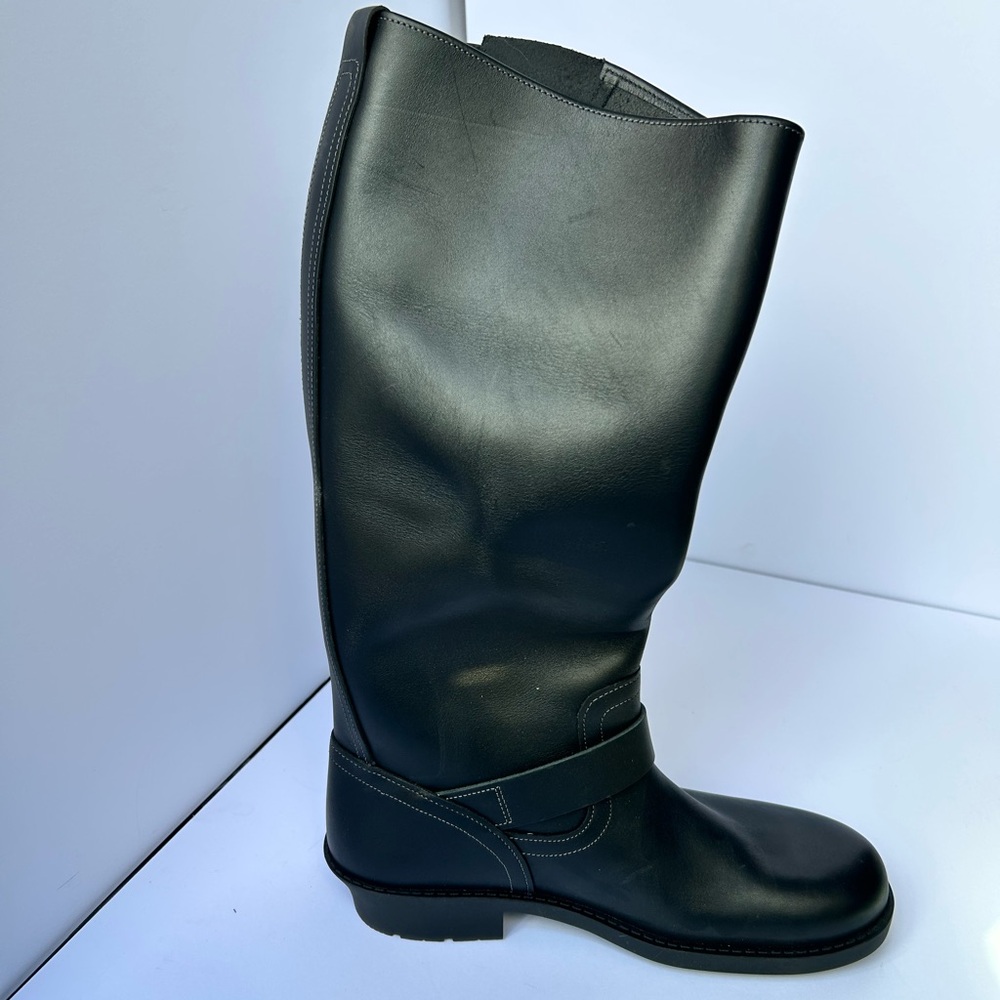 COACH BLACK Womens Daria Buckled Tall Moto
